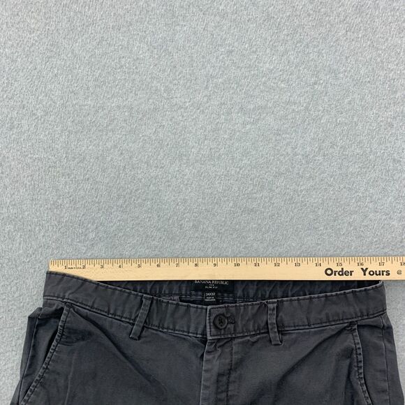 Banana Republic Pants Mens 34x30 (actual) Slim Fit Stretch Gray - Picture 13 of 14
